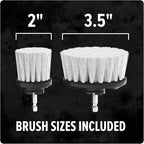 Dirt Devil Soft Bristle Cleaning Brush Set, 2 Piece, 2" and 3.5" Brushes Included, For Use on Glass, Hardwood, Ceramic and More, Gentle Cleaning, Scrubber Brush Drill Attachment for Cleaning