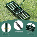 Goplus Lawn Leveling Rake, 30" x 10" Heavy Duty Level Lawn Tool w/ Ergonomic Handle for Soil, Effort-Saving Landscape Rake for Garden, Backyard, Golf Course, Farm, Pasture