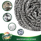SCRUBIT 6 Pack Stainless Steel Scourers – Steel Wool Scrubber Pad Used for Dishes, Pots, Pans, and Ovens. Easy scouring for Tough Kitchen Cleaning.