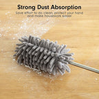 Microfiber Duster for Cleaning, Tukuos Hand Washable Dusters with 2pcs Replaceable Microfiber Head, Extendable Pole, Detachable Cleaning Brush Tool for Office, Car, Window, Furniture, Ceiling Fan