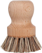 REDECKER Natural Fiber Bristle Pot Brush - Untreated Beechwood Handle - Heat-Resistant Union Fiber Head for Cleaning Pots, Pans and More - 2-1/2 inch Diameter - Set of 2 - Boar Bristle Dish Brush