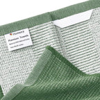 Homaxy Premium Kitchen Towels(18”x 28”, 12 Pack), Large Cotton Kitchen Hand Towels, Flat and Terry Dish Towels, 380 GSM Highly Absorbent Tea Towel Set with Hanging Loop, Grass Green