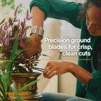 Fiskars Detail Snipper & Holder, Precision Indoor Gardening Tool for Trimming Dense Foliage, Long Reach Stainless Steel Micro-Tip Blades, Clean Cuts to Promote Healthy Growth on Plants, 6"
