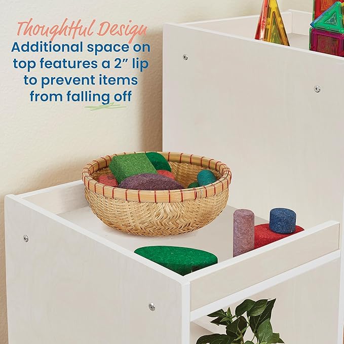 ECR4Kids 3-2-1 Cube Storage Cabinet, Display Shelf, White Wash