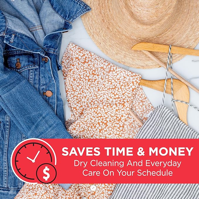 dryel At-Home Dry Cleaner Starter Kit with Wrinkle Release Spray, New and Improved, Gentle Laundry Care for Special Fabrics and Dry-Clean-Only Clothes, 8 Loads with On-the-Go Stain Remover