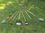 GardenAll 7-Piece Shovels Rakes Hoe Set Garden Tools Gifts for Women Long Wood Handle Pointy Shovels for Digging Short Handle Shovel Meteal Rakes Cultivator Set