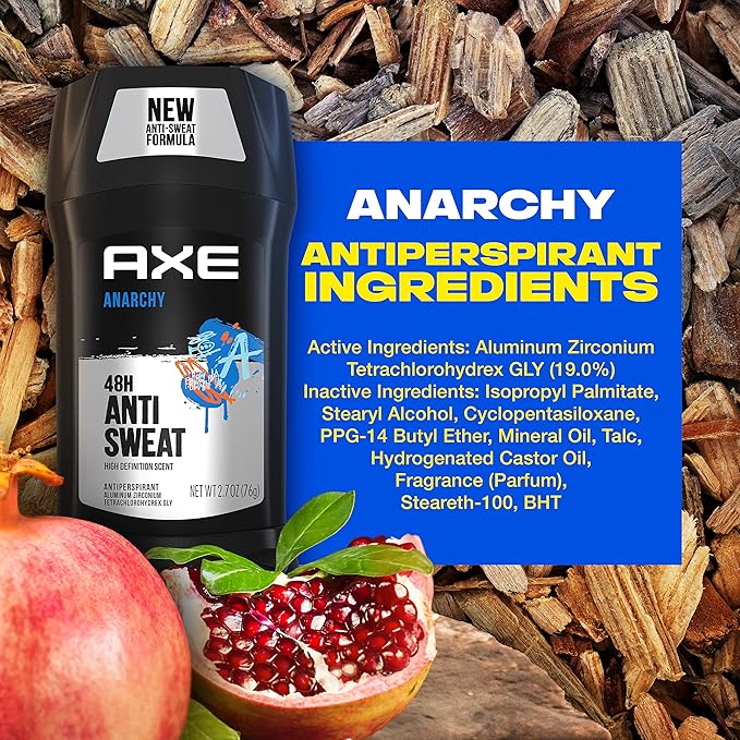 AXE Antiperspirant Deodorant Stick for Men Anarchy For Him 2.7 oz (pack of 2)