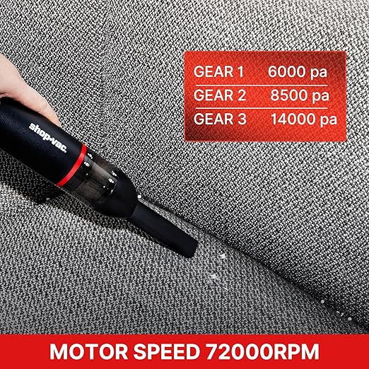 Shop-Vac 2-in-1 Car Vacuum & Air Duster, 14000Pa Blow/Suction Portable Cordless Vacuum, Mini Car Vac, Handheld & Lightweight with 6 Nozzles, Type-C Rechargeable for Auto/Home/Office