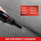 Shop-Vac 2-in-1 Car Vacuum & Air Duster, 14000Pa Blow/Suction Portable Cordless Vacuum, Mini Car Vac, Handheld & Lightweight with 6 Nozzles, Type-C Rechargeable for Auto/Home/Office