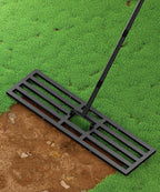 40x10 inch Lawn Leveling Rake, Upgraded Lawn Leveler Tool Heavy Duty Reinforced Connection, Garden Rake with Adjustable Long Handle, Ground Leveler for Yard Smoothing Soil Grass Dirt Sand
