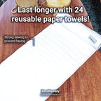 Reusable Paper Towels - Value Pack of 24 Paperless Paper Towels! - 100% Cotton, Super Soft, Absorbent, Washable and Made To Last
