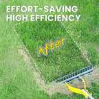 Thatch Rake for Lawn with 74inch Handle, 15 inch Dethatcher Rake for Grass to Cleaning Dead Grass, Efficient Steel Metal Rake for Dethatching, Heavy Duty Thatching Rakes for Garden, Yard