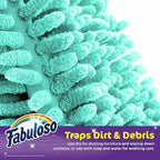 Fabuloso Microfiber Cleaning Mitt, Teal, One Size Fits All - Lint-Free, Scratch-Free Glove for Surfaces and Furniture - Dustless Hand Cloth for Bold & Bright Experience, 3 Count