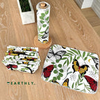 Reusable Paper Towels - 10 Pack - Roll of Washable Cotton Cloth Paper Towels - Paperless Reusable Napkins Cloth Washable - Absorbent + Long Lasting - Zero Waste Products - (Butterfly)
