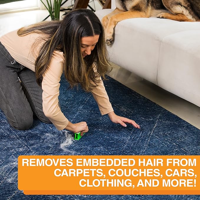 FurDozer Pet Hair Remover & Auto Detailing Tools - Cat & Dog Hair Remover for Carpets, Car Interiors, Couches, Bedding, & Pet Furniture (Green, (3 Pack) - X6, X3 PRO, X3 MINI)