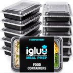 Igluu Meal Prep Containers Reusable (20 Pack) – Food Containers with Lids – Stackable, Microwave, Freezer & Dishwasher Safe – 28oz – 1 Compartment – BPA-Free