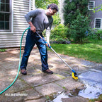 Unger Professional HydroPower Lock-On 10” Bi-Level Scrub Brush, Cleaning Supplies, Scrubber Tool, Compatible with Waterflow Poles, Use in Garage, Driveway, Deck, Concrete, Cement, and Brick