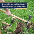 Cutter Mattock Digging Tool - 42” Garden Hoe and Hand Pick Axe Splitting Hatchet with Steel Blades and Wood Handle -Pickaxe for Digging Tools for Hard Ground, Weeding, Planting by Kings County Tools
