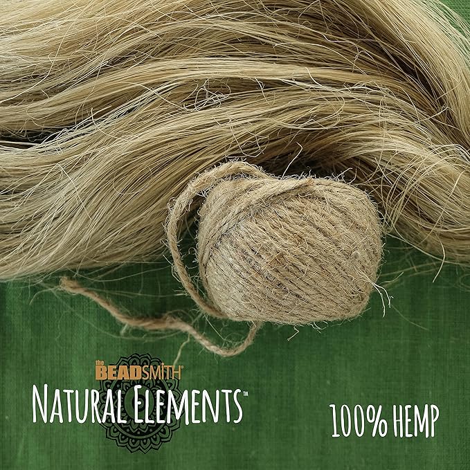 The Beadsmith 100% Hemp Cord – Natural Color – 2mm, 265 Foot Spool, 48LB Test Strength – Twine for Jewelry Making, Macrame, Paper Crafts, Gardening, Scrapbooking, Home Décor, DIY String Art & More