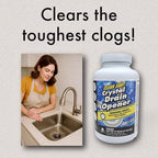 Clean Shot Crystal Lye Drain Opener - Professional Strength Cleaner for Tough Clogs - Heavy Duty Sodium Hydroxide Bathroom and Kitchen Sink, Shower, Pipes Unclogger, 1 lb
