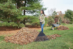 True Temper 20212010 Clog Free Leaf Rake with Hardwood/Steel Handle, 24 in. for Leaves, Grass, Clippings, Twigs, Pine Needles, Acorns, Debris, Black