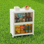 Storage Bins with Lids and Wheels, 90QT-45QT*2Tier Collapsible Bathroom Storage Cabinet with Clear Doors, Plastic Stackable Closet Organizers and Containers White