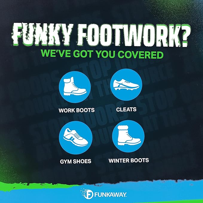 FunkAway Odor Eliminating Spray for Shoes, Skates, Work Boots & More, 8 oz., 4 Pack, Extreme Odor Eliminator, Perfect for Stinky Stuff You Can't Put in the Wash