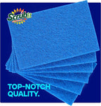 SCRUBIT Scouring Pad 24 Pack - Heavy Duty Scrub Pads for Cleaning Dishes - Non-Scratch Reusable Scrubbing - Blue
