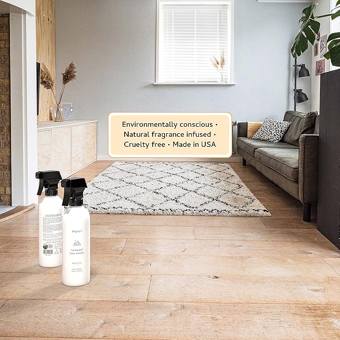 Begley's Hardwood Floor Cleaner Spray - Hard Wood Floor Cleaner for Mopping - Citrus Scent Hardwood Cleaner - 24 oz