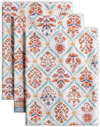Maison d' Hermine Kitchen Towels Set of 3 100% Cotton 27.50" x 20" Reusable Cloth Tea Dish Towels Absorbent with Hanging Loop for Kitchen, Home, Dining, Cocktail Parties (Romane)